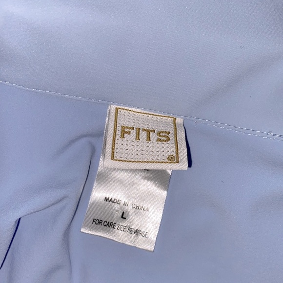 FITS blue button down riding shirt size large - Picture 4 of 6